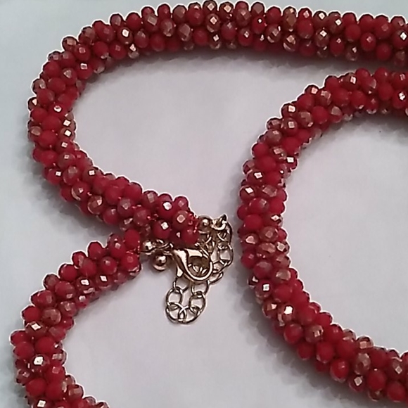 necklace and bracelet set red - Picture 2 of 3